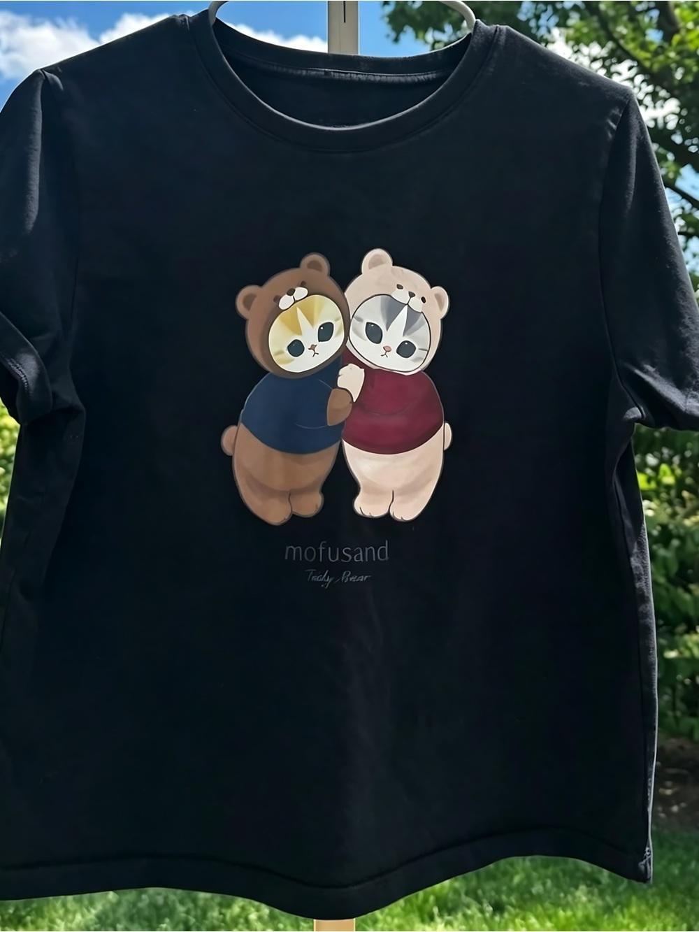 Mofusand Women Cat Teddy Meow Women Men T-shirt Unisex Kitty Hugs